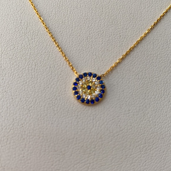 dainty Evil Eye Necklace Gold Plated16